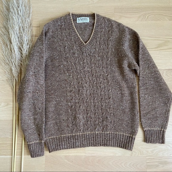 Vintage English Brown Wool Sweater - Picture 7 of 9